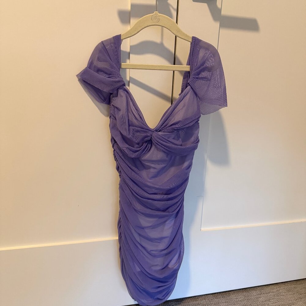 Norma Kamali Walter Mini Dress in Lilac Size XXS